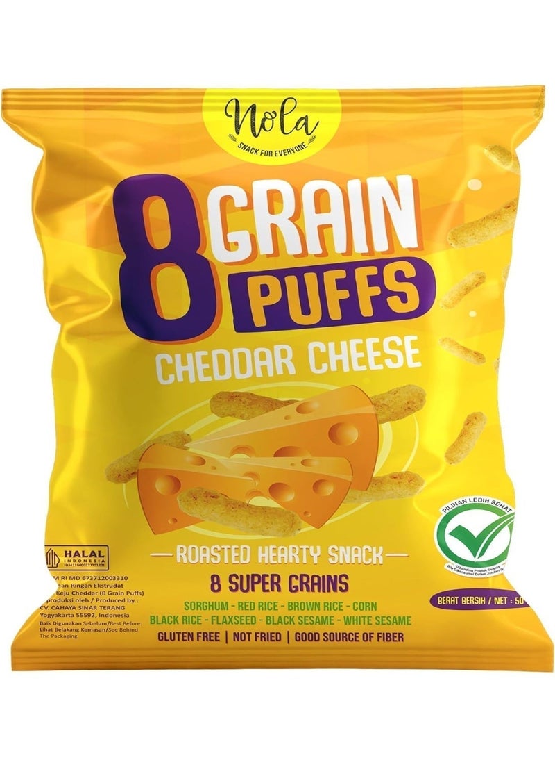 Nola - Gluten Free Puffs with 8 Grain & Cheddar Cheese 50G - Image 1